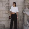 Biały Crop Top bawełniany