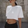 Biały Crop Top bawełniany
